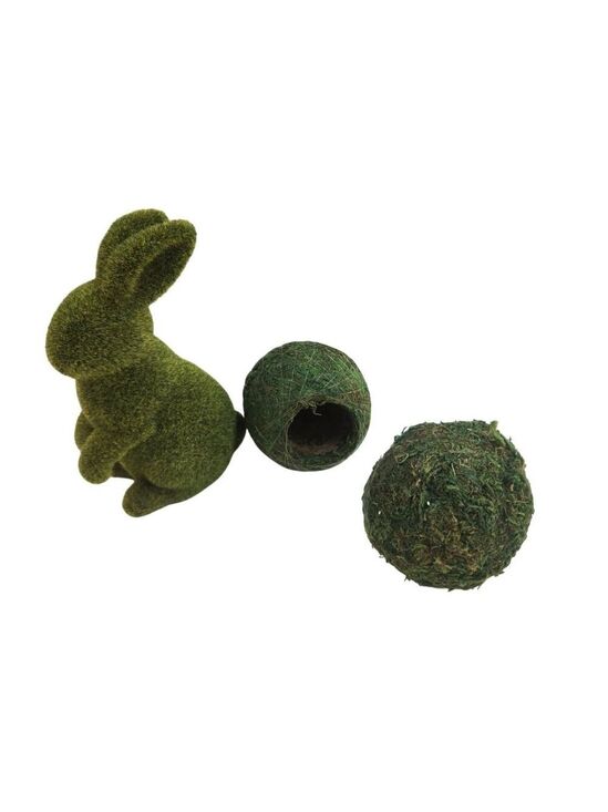 Flower Barn Other - Moss Bunny Rabbit Figurine With Open Moss Balls Spring Easter Wreath Craft Suppl